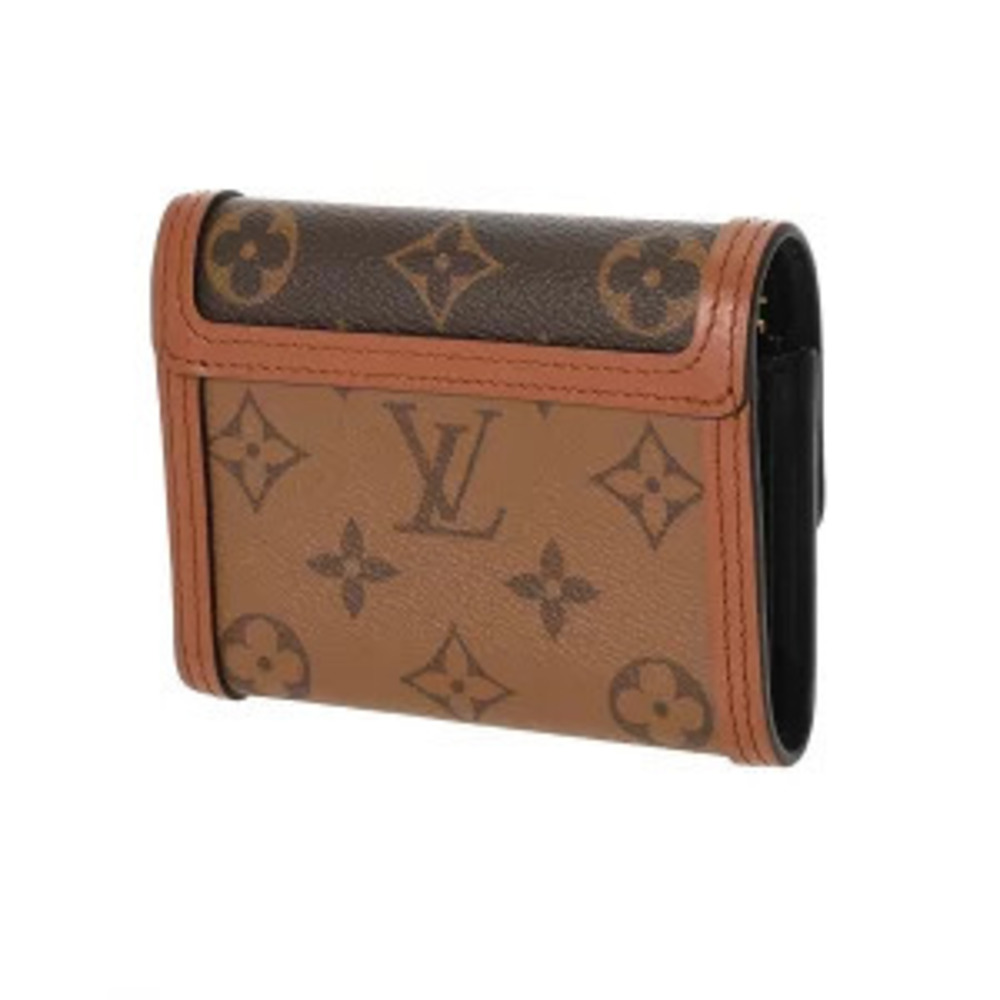 Louis Vuitton Dauphine Canvas Compact Monogram Portefeuille Reverse Long Brown